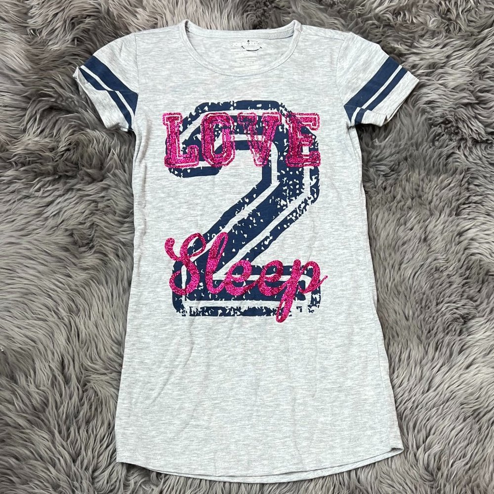 Joe Boxer | Girl's Sleep Shirt | Grey & Navy | M(7/8)